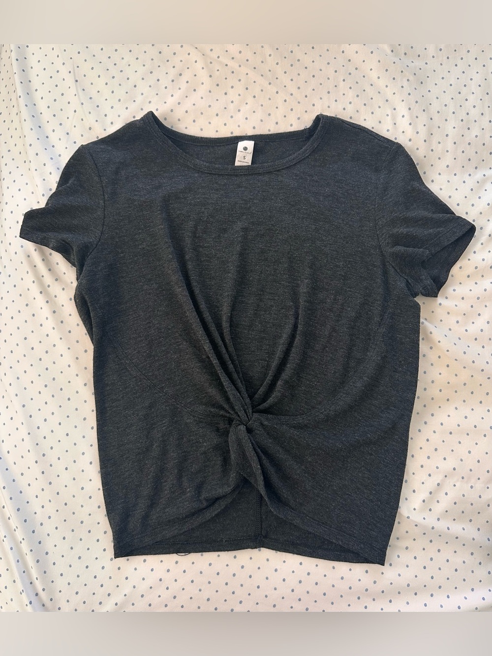 Yogalicious Dark Gray Twist Front Crop Top Size S | Athleisure Activewear Tee